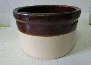 Brown Drip Salt Glaze Stoneware 6 X 5 " Butter Crock Primitive Farm