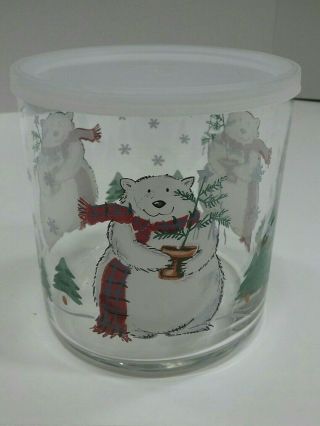 Pfaltzgraff Snow Bear Storage Jar 4.  25 " X 4 "