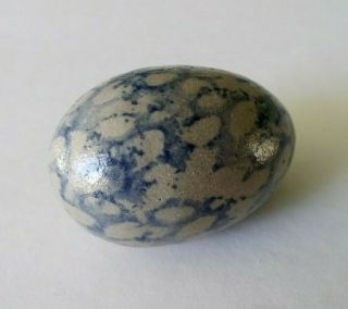 BEAUMONT BROTHERS POTTERY BBP - SMALL BLUE SPONGEWARE EGG - 1990 2