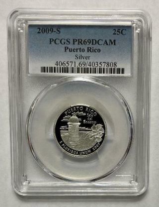 2009 - S Puerto Rico Territorial Silver Quarter Pcgs Pr - 69 - Dcam