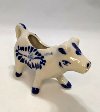 Vintage Holland Delft Blue Handpainted Standing Cow Creamer 3 