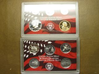 2002 Silver Proof Set,  Ten (10) Piece,  Includes State Quarters,  1.  34 Troy Ozs