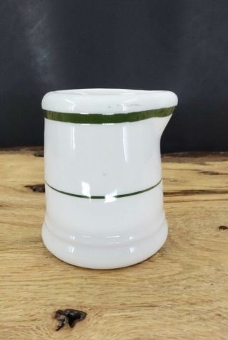 Vintage Restaurant Ware Individual Creamer Ceramic With Green Stripes