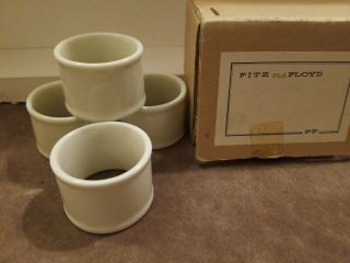 Vintage Set Of 4 Fitz & Floyd Napkin Holders Rings - Off White Ff Japan,  Po