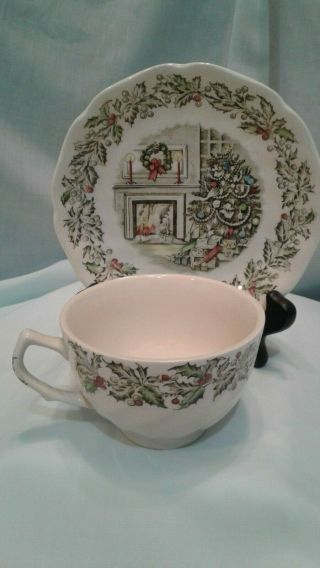 Johnson Bros Merry Christmas Cup/saucer / Made In England