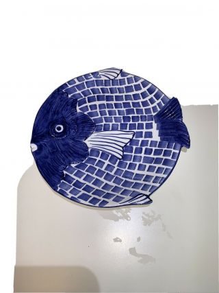 Zanolli Blue &white Fish Plate