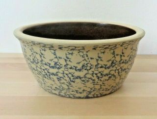 Small Blue Sponge Stoneware Mixing Bowl Beaumont Brothers Pottery Bbp