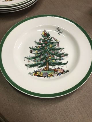 Vintage Spode Christmas Tree 10 1/2” Dinner Plate Made In England S3324