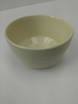 Scio Pottery White Ribbed Cereal Soup Bowl Vtg Usa Cream Ivory Ceramic Ohio (eri