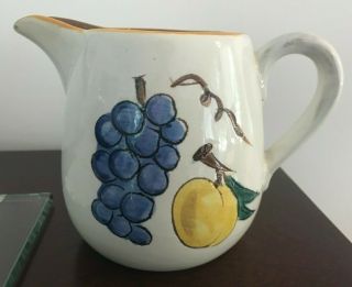 Stangl Pottery " Fruit Pattern " Hand Painted Creamer / Pitcher Trenton,  N.  J.