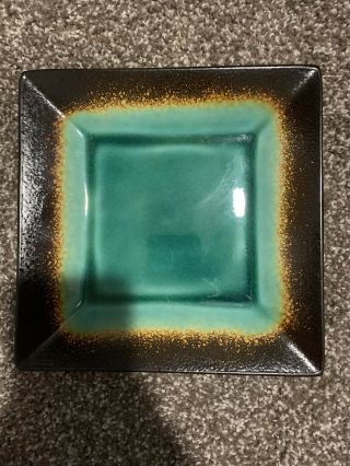 Better Homes And Garden Jade Green & Brown - 2 Luncheon Plates 8 " Square