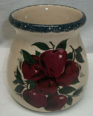 Home & Garden Party " Apples " Stoneware Candle Holder / Burner Crock 2001