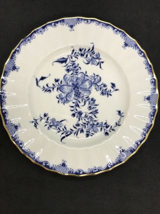 Royal Worcester Mansfield 6 " Bread Plate Blue White Floral