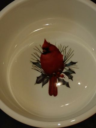 Winter Greetings By Lenox Dip Bowl,  Red Ribbons Bird On Holly
