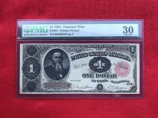 Fr - 351 1891 Series $1 United States Treasury Coin Note " Stanton " Pmg 30 Vf