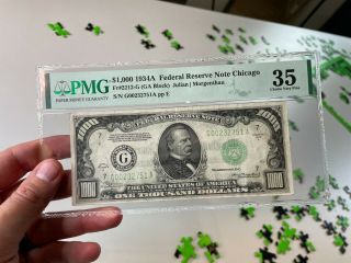 1934a $1000 Chicago One Thousand Dollar Bill Pmg Graded 35 G00232751a
