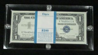 100 Unc Consecutive Serial Numbers Series 1957b $1 Silver Certificates In Case