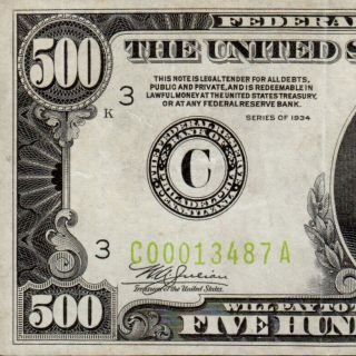 Rare Note Lgs 1934 Philadelphia $500 Five Hundred Dollar Bill 1000 Fr2201 13487