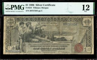 $1 1896 Silver Certificate Educational Fr.  224 - Pmg 12