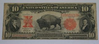 1901 Us $10 Legal Tender Bison Note Lewis & Clark Fr.  120