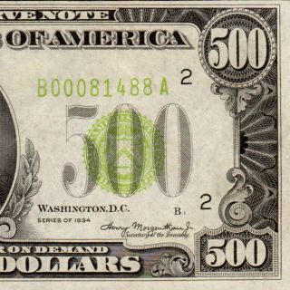 Trophy Note Lgs 1934 York $500 Five Hundred Dollar Bill 1000 Fr2201 B81488a
