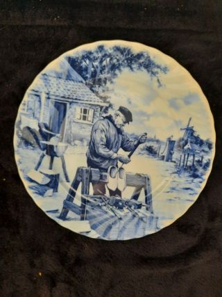1984 Ter Steege Bv Delft Blauw Hand Decorated In Holland Plate,  9 1/2 " Diameter