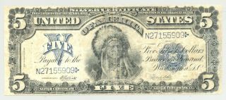 $5 Series 1899 Chief Onepapa Silver Certificate In -