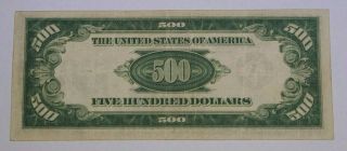 1934 $500 Five Hundred Dollar Bill Note AA Block Boston Fr.  2201 VG 2