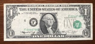 1974 Star Note Error $1 Federal Reserve Major Third Print Shift Apparent Rust