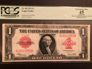$1.  00 1923 Legal Tender,  Fr.  40 Pcgs Ef 45