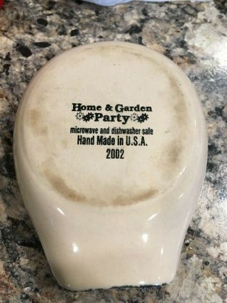 2002 Home & Garden Party Fruit Spoon Rest Holder 5 1/2 