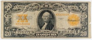 1922 $20 Twenty Dollar Gold Certificate Currency Note