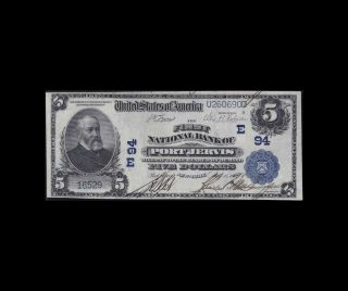Rare 1902 $5 National Currency Port Jervis,  N.  Y.  Strong Very Fine