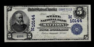 1902 Mattoon Illinois $5 Date Back National Banknote Charter 10144 Choice Vf,