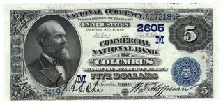1882 Date Back $5 The Commercial Nb Of Columbus,  Ohio Ch 6359.  Xf.  Y00006359