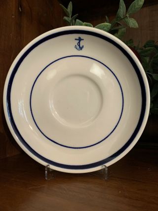 Vintage Jackson China Restaurant Ware - U.  S.  Navy Blue Anchor Saucer