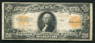 Fr.  1187 1922 $20 Twenty Dollars Gold Certificate Currency Note Very Fine (d)