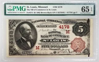 Series 1882 $5.  00 Nat 