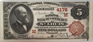 Series 1882 $5.  00 Nat ' l Currency,  The National Bank of Commerce in St.  Louis 2
