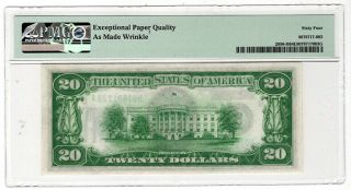1928 $20 St.  Louis Federal Reserve Note Fr 2050 - H PMG ChCU 64 EPQ Y00007697 2