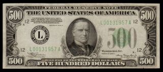 San Francisco,  CA 1934A $500 Five Hundred Dollar Bill 1000 Fr.  2202 L00131957A 2