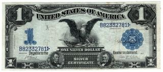 Large 1899 $1 Dollar Bill Black Eagle Note Big Silver Certificate Fr 226