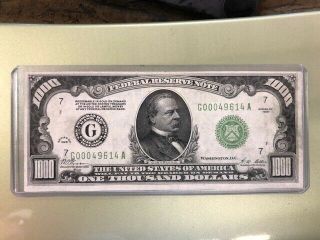 1928 $1,  000 Bill One Thousand Dollar Federal Reserve Note Chicago