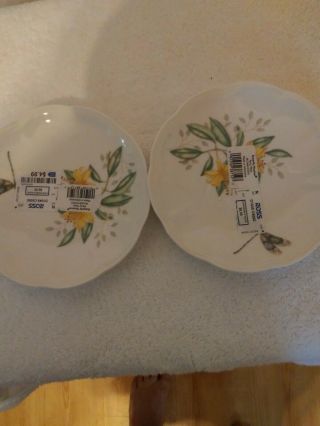Two Saucers Made By Lenox " Butterfly Meadow ".  Tags From Ross.