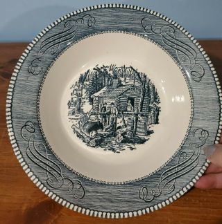China: Royal,  Currier & Ives Maple Sugaring Serving Bowl,  9 - 1/8 ",  2nd One,  Vtg
