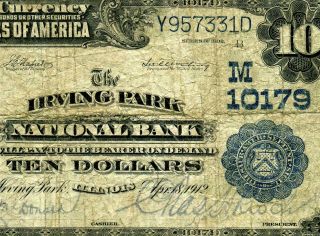 Hgr Ch 10179 1902 $10 Irving Park Illinois (scarce Bank) Fine Grade