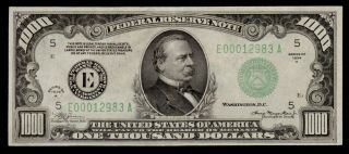 Trophy Note Scarce Richmond $1000 ONE THOUSAND DOLLAR BILL 500 Fr.  2212 - E 12983A 2