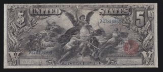 Us 1896 $5 Education Silver Certificate Fr 269 Vf (656)