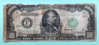 1934 $1000.  One Thousand Dollars Federal Reserve Note