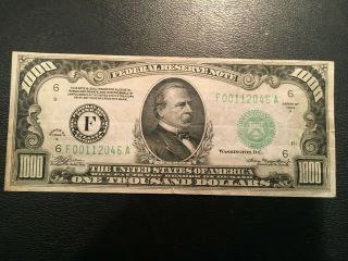 $1000 Federal Reserve Note - Series 1934 A - Atlanta District